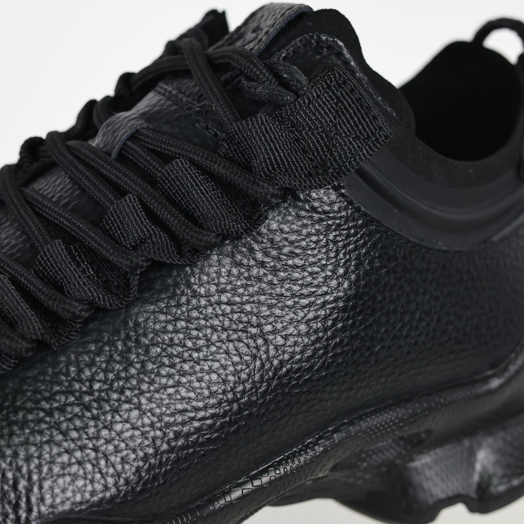 300 Ecco爱步健步系列牛皮透气低帮休闲运动鞋 25周年黑色 渠道正单