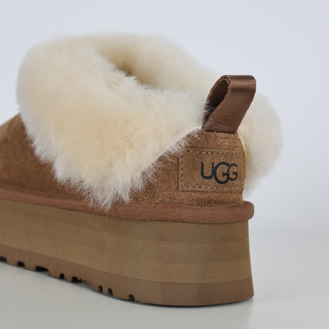 X1全网最齐ugg130个配色市面顶级版本 25新款UGG Tazzelle 塔茨勒 4.5cm增高 牛剖层革 时尚舒适 及踝 雪地靴