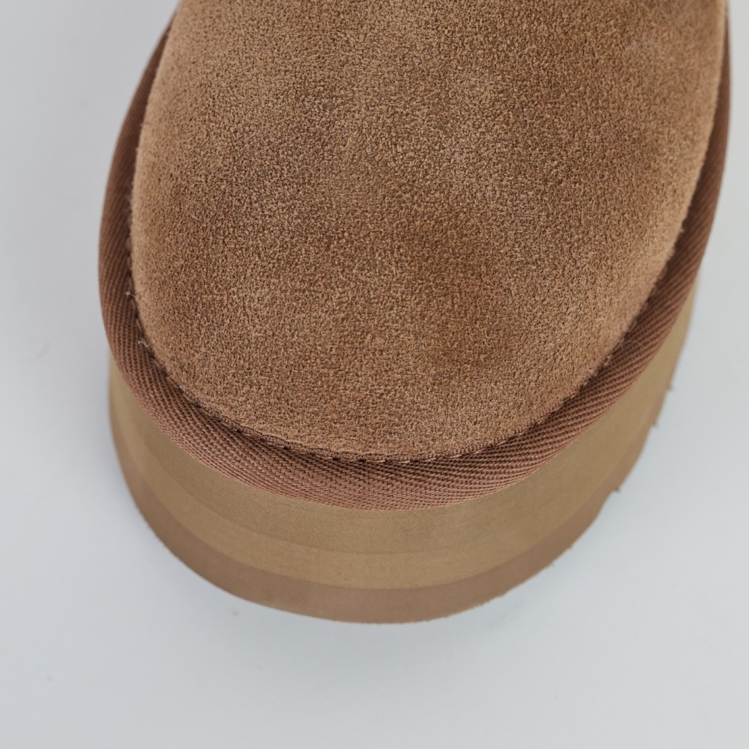 X1全网最齐ugg130个配色市面顶级版本 25新款UGG Tazzelle 塔茨勒 4.5cm增高 牛剖层革 时尚舒适 及踝 雪地靴