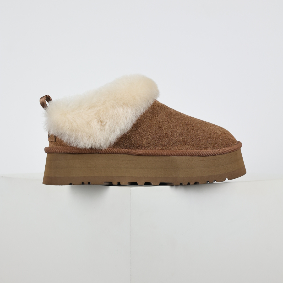 X1全网最齐ugg130个配色市面顶级版本 25新款UGG Tazzelle 塔茨勒 4.5cm增高 牛剖层革 时尚舒适 及踝 雪地靴