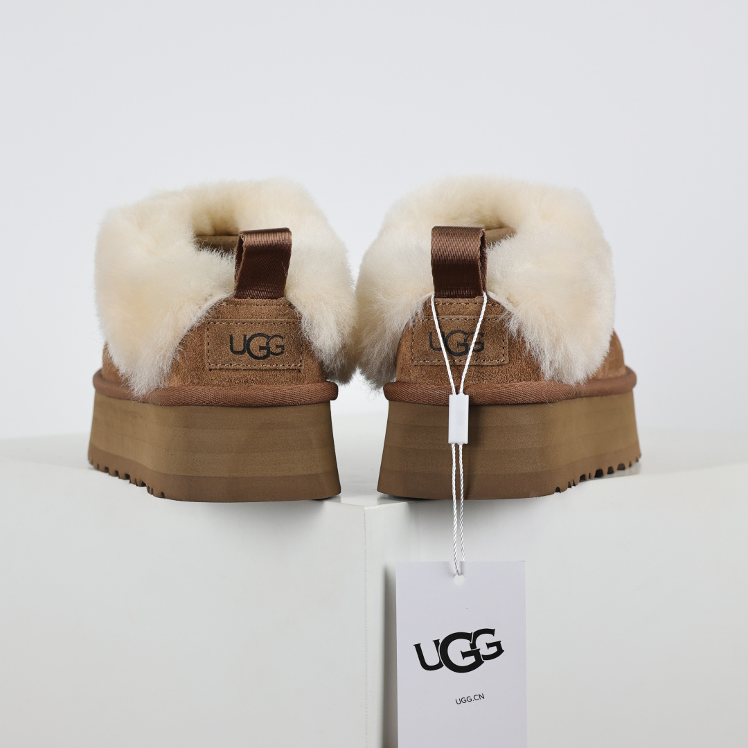 X1全网最齐ugg130个配色市面顶级版本 25新款UGG Tazzelle 塔茨勒 4.5cm增高 牛剖层革 时尚舒适 及踝 雪地靴