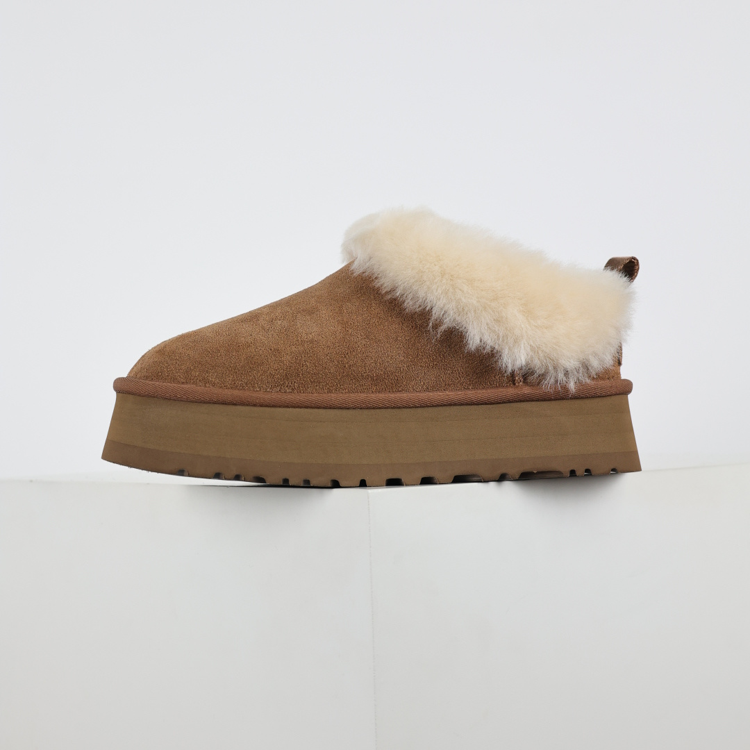 X1全网最齐ugg130个配色市面顶级版本 25新款UGG Tazzelle 塔茨勒 4.5cm增高 牛剖层革 时尚舒适 及踝 雪地靴