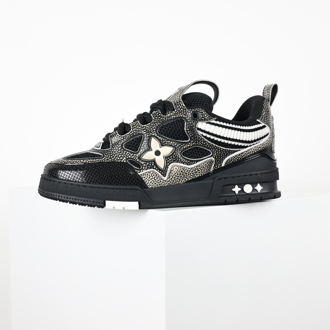 480 X1 东莞纯原 210个配色 市售顶级版本 驴家LV Trainer 原版完美楦型 东莞大厂出产 品控胜过市面百分之95 Skate系列 黑色