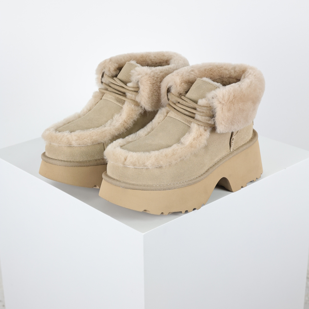 X1全网最齐ugg100个配色市面顶级版本 25新款UGG 埃斯米 6cm增高 牛剖层革 时尚舒适 及踝 雪地靴