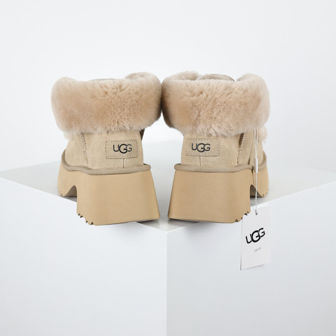 X1全网最齐ugg100个配色市面顶级版本 25新款UGG 埃斯米 6cm增高 牛剖层革 时尚舒适 及踝 雪地靴