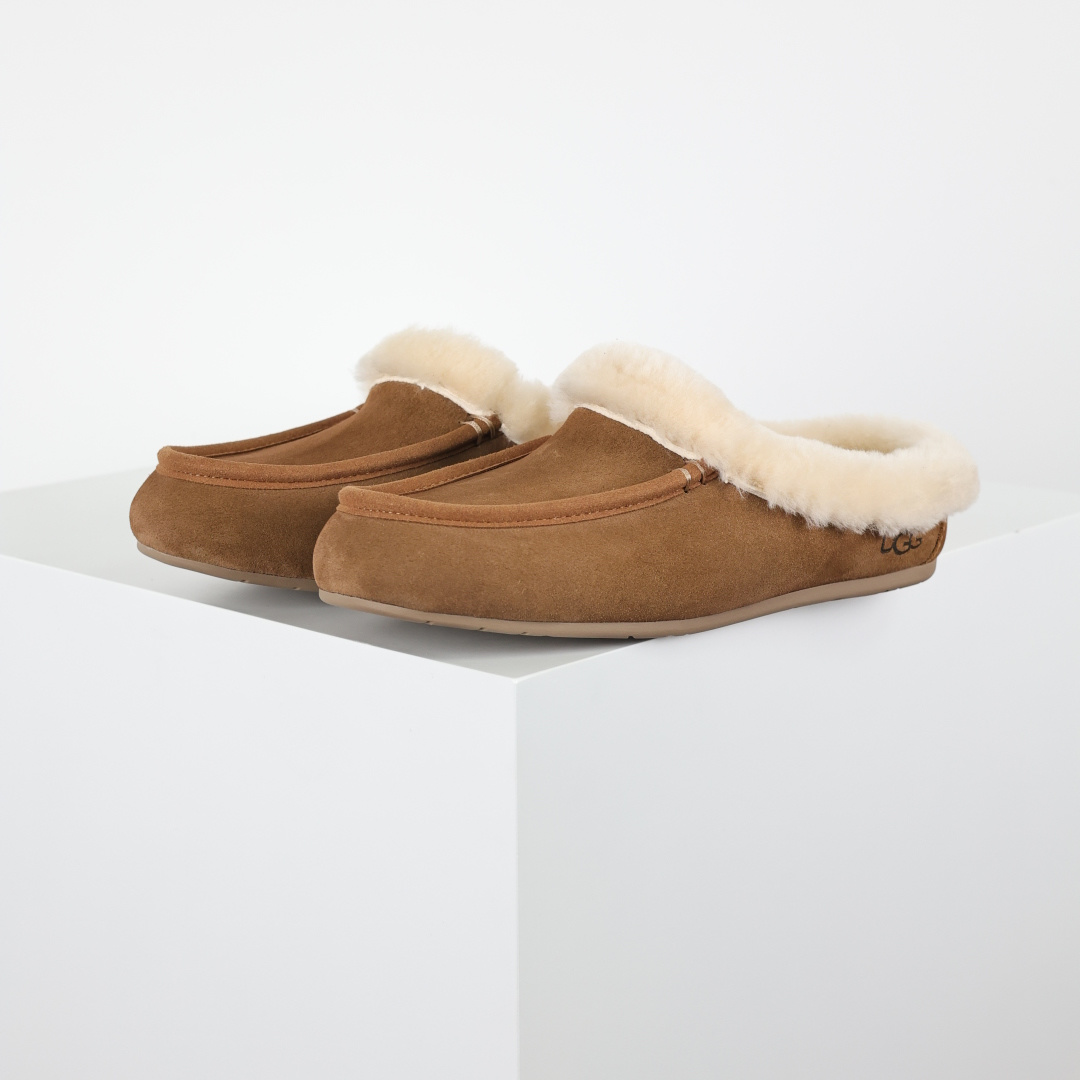 X1 全网最齐 ugg 130个配色 市面顶级版本 UGG 25款 安斯利一脚蹬懒人鞋系列 栗色