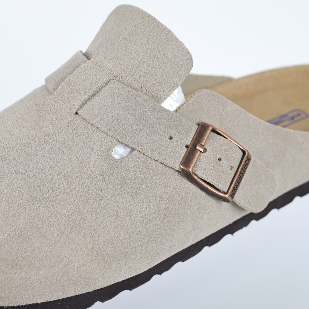 210 勃肯 懒人拖鞋 博肯Birkenstock Birkenstock London Suede Leather 伦敦系列包头平底复古软木底休闲拖鞋