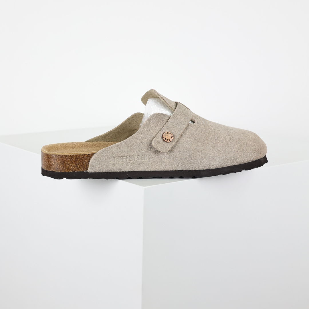 210 勃肯 懒人拖鞋 博肯Birkenstock Birkenstock London Suede Leather 伦敦系列包头平底复古软木底休闲拖鞋