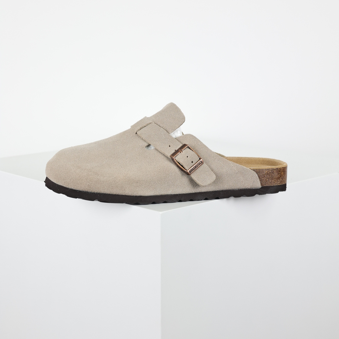 210 勃肯 懒人拖鞋 博肯Birkenstock Birkenstock London Suede Leather 伦敦系列包头平底复古软木底休闲拖鞋