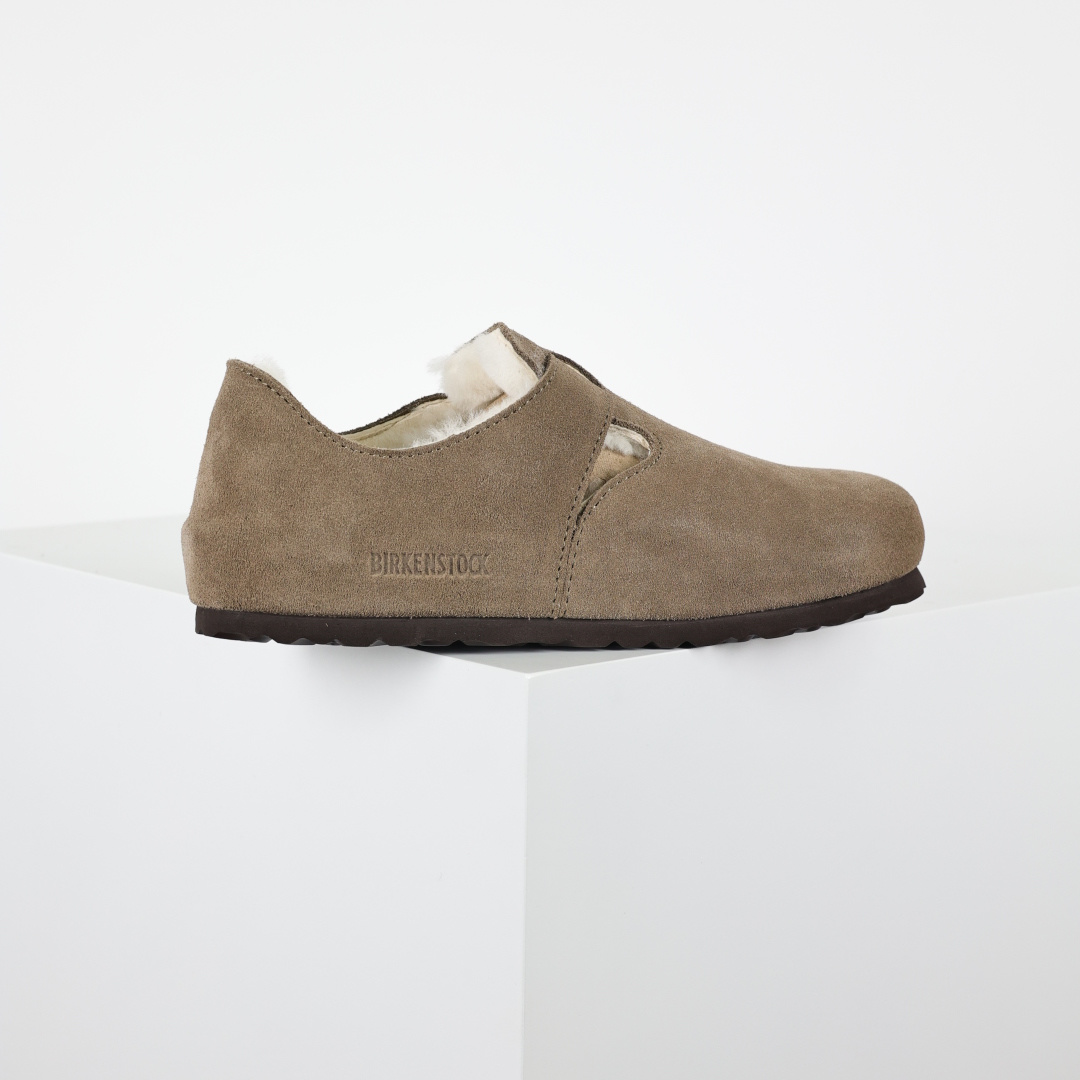 290 勃肯棕色 全包式懒人加毛单鞋 博肯Birkenstock Birkenstock London Suede Leather 伦敦系列包头平底复古软木底休闲单鞋