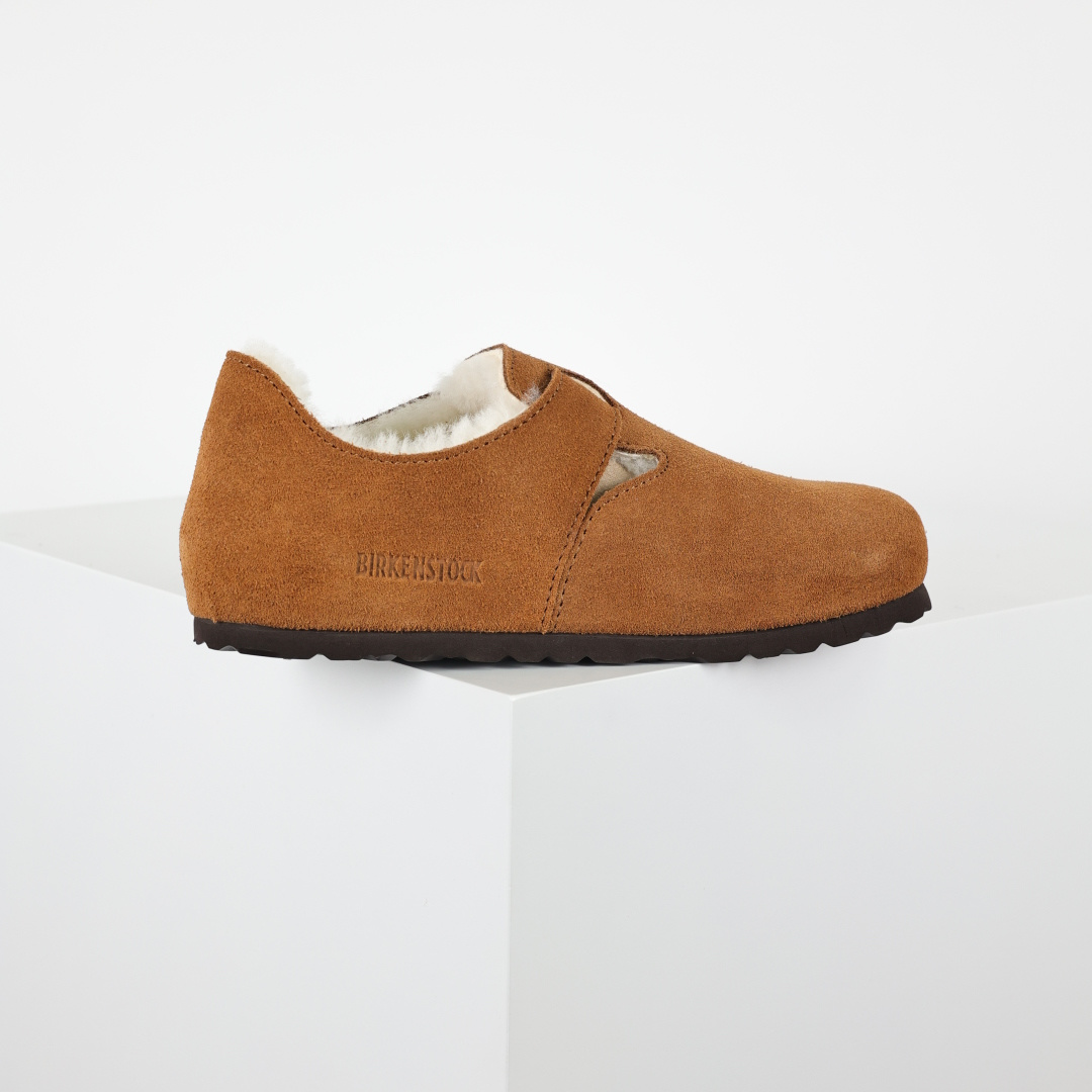 290 勃肯栗色 全包式懒人加毛单鞋 博肯Birkenstock Birkenstock London Suede Leather 伦敦系列包头平底复古软木底休闲单鞋