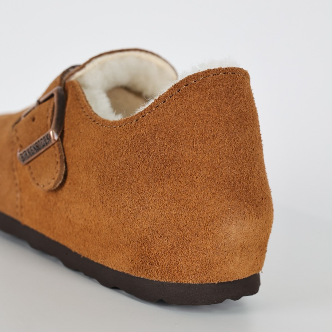 290 勃肯栗色 全包式懒人加毛单鞋 博肯Birkenstock Birkenstock London Suede Leather 伦敦系列包头平底复古软木底休闲单鞋