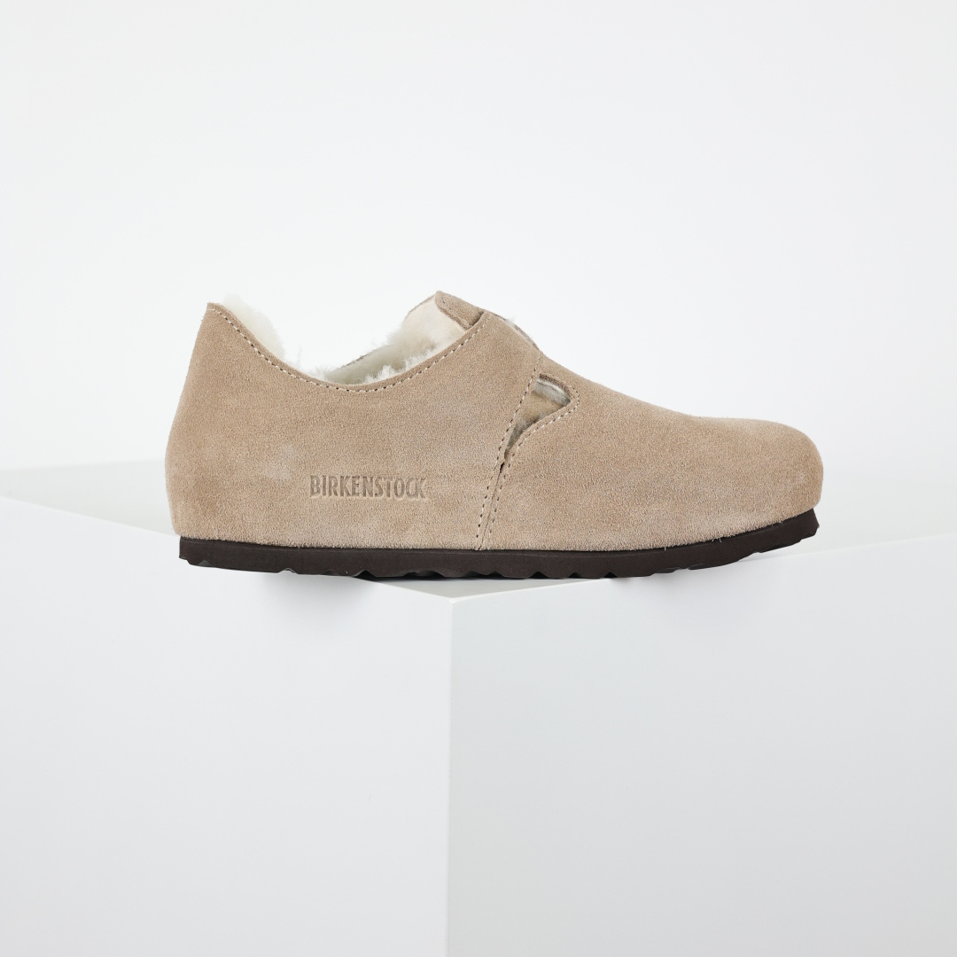 290 勃肯沙色 全包式懒人加毛单鞋 博肯Birkenstock Birkenstock London Suede Leather 伦敦系列包头平底复古软木底休闲单鞋