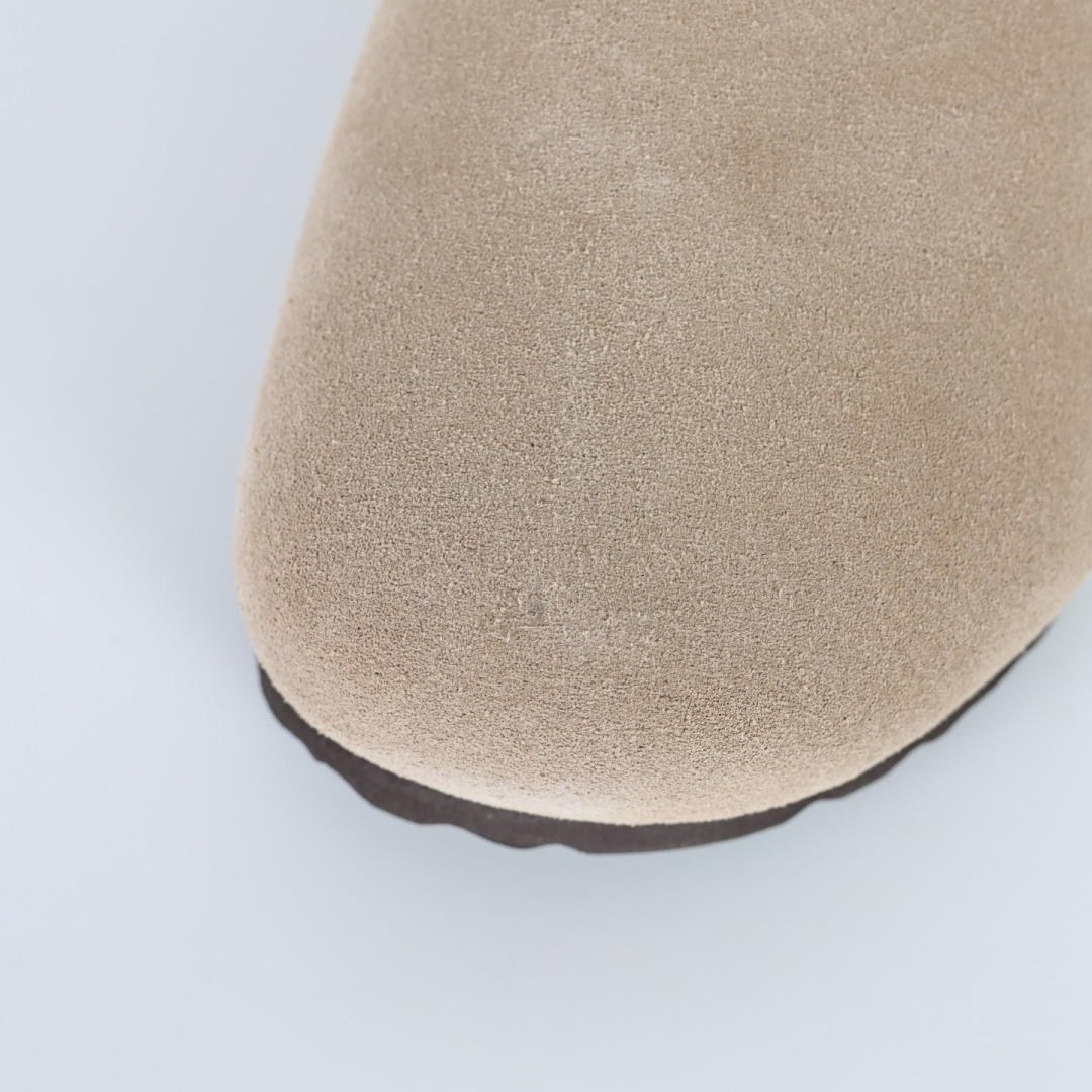 280 勃肯Birkenstock 勃肯懒人沙色加毛半拖Birkenstock London Suede Leather 伦敦系列包头平底复古软木底休闲半拖