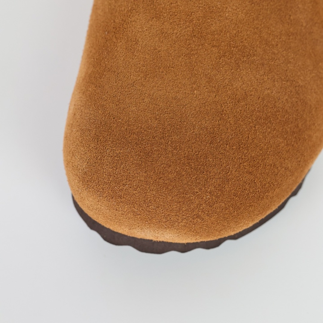 280 勃肯Birkenstock 勃肯懒人栗色加毛半拖Birkenstock London Suede Leather 伦敦系列包头平底复古软木底休闲半拖