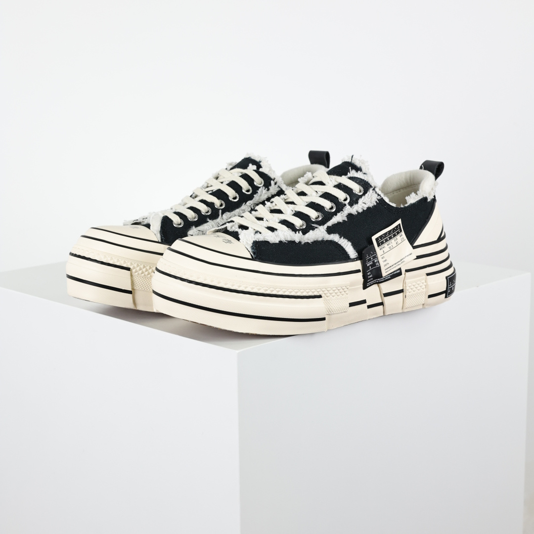 VESSEL G.O.P. Low解构重叠厚底软木低帮百搭增高帆布硫化板鞋