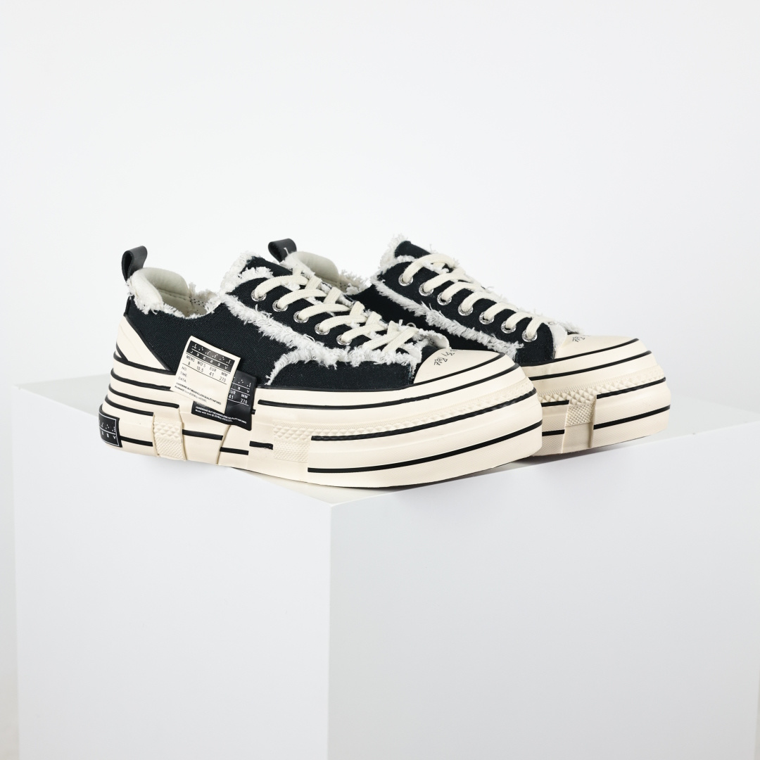 VESSEL G.O.P. Low解构重叠厚底软木低帮百搭增高帆布硫化板鞋