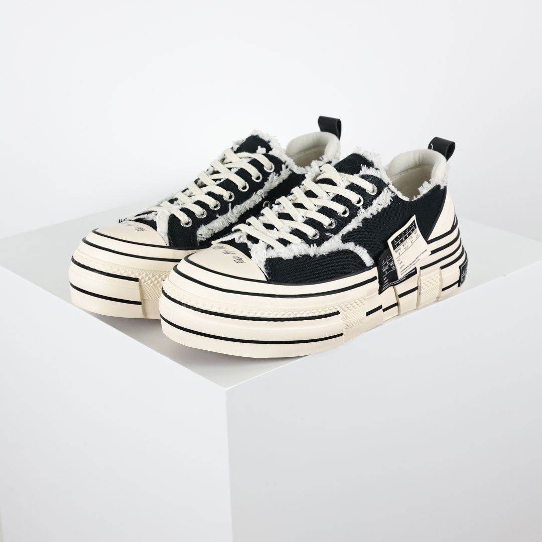 VESSEL G.O.P. Low解构重叠厚底软木低帮百搭增高帆布硫化板鞋