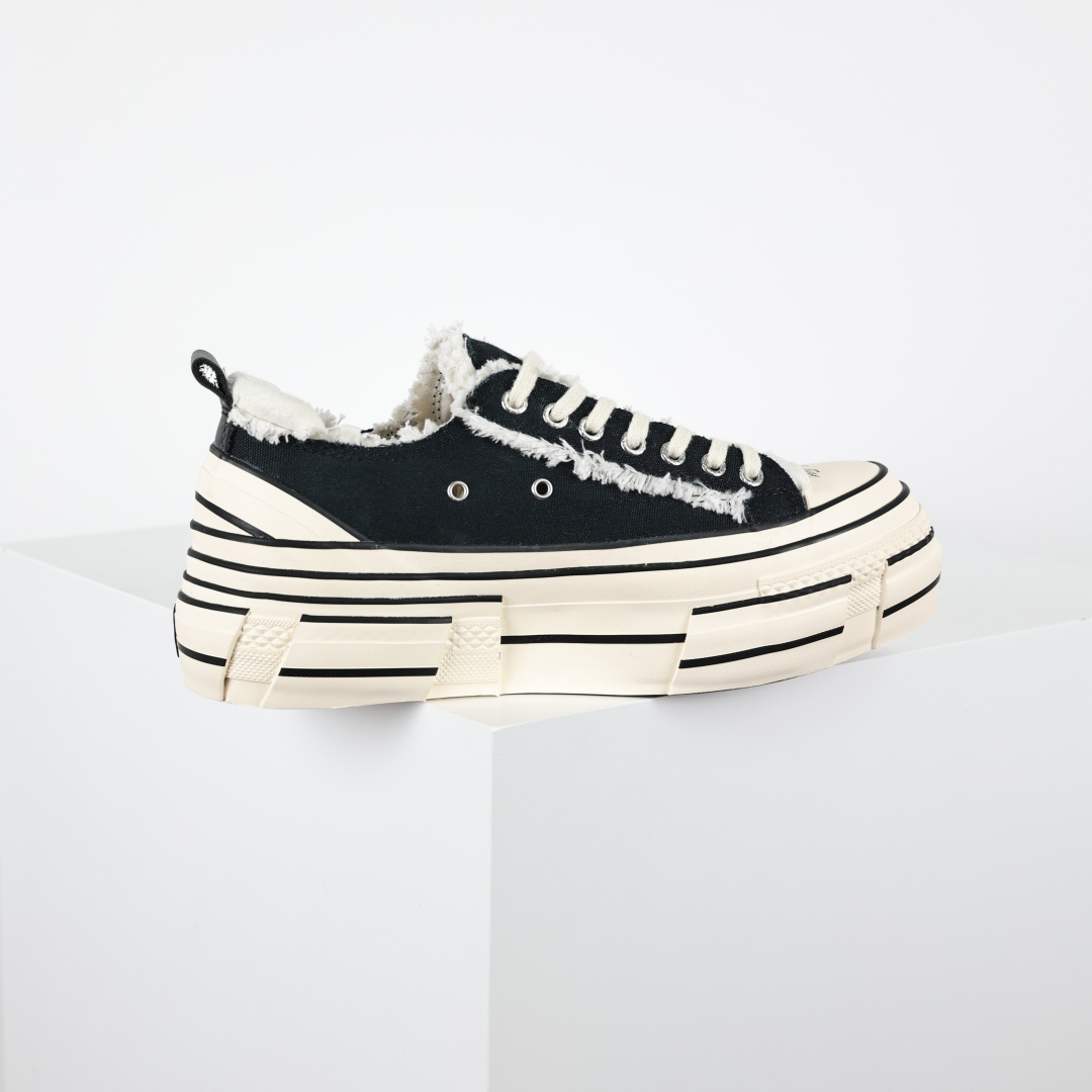 VESSEL G.O.P. Low解构重叠厚底软木低帮百搭增高帆布硫化板鞋