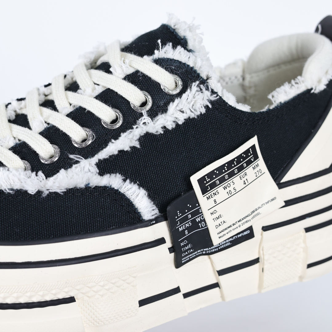 VESSEL G.O.P. Low解构重叠厚底软木低帮百搭增高帆布硫化板鞋