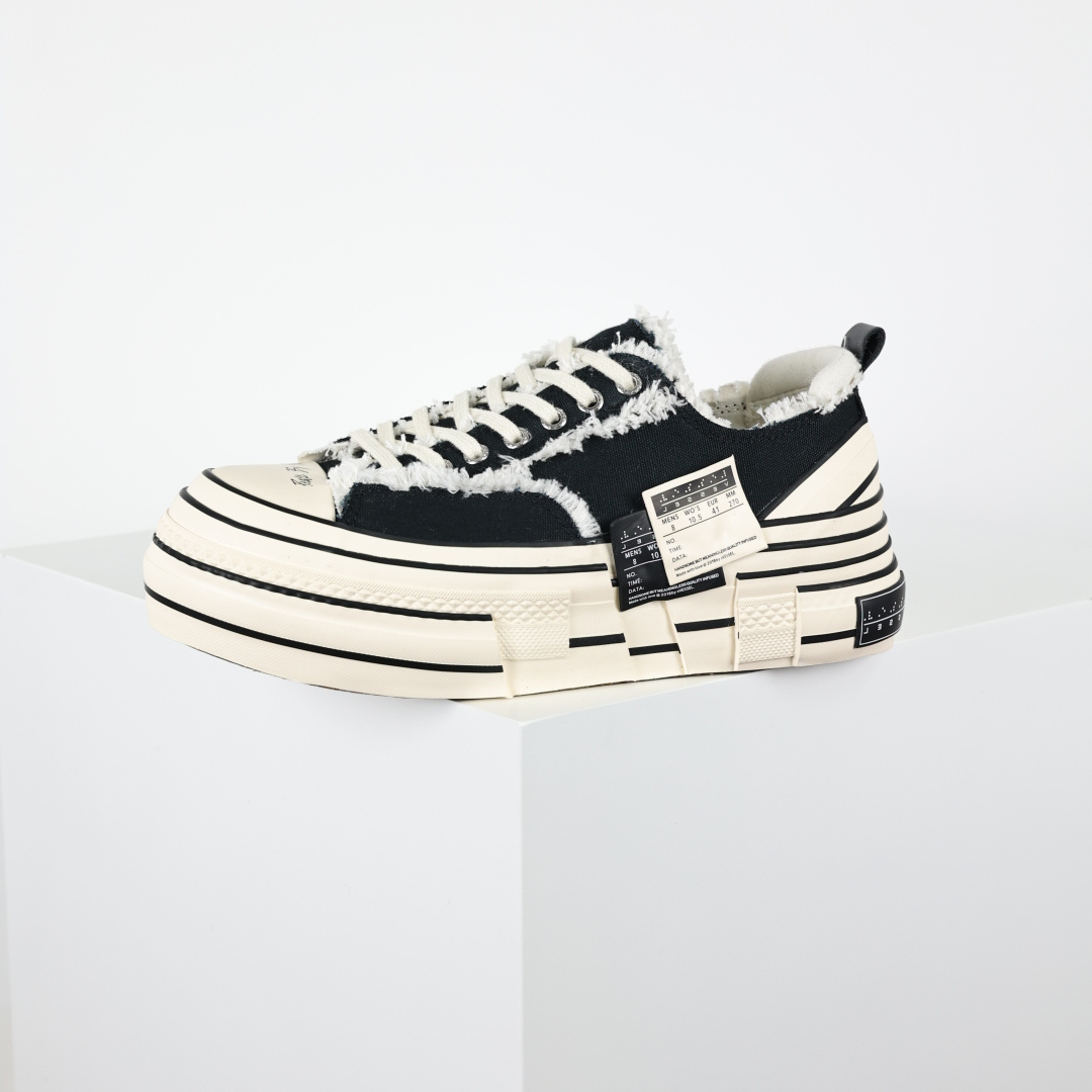 VESSEL G.O.P. Low解构重叠厚底软木低帮百搭增高帆布硫化板鞋