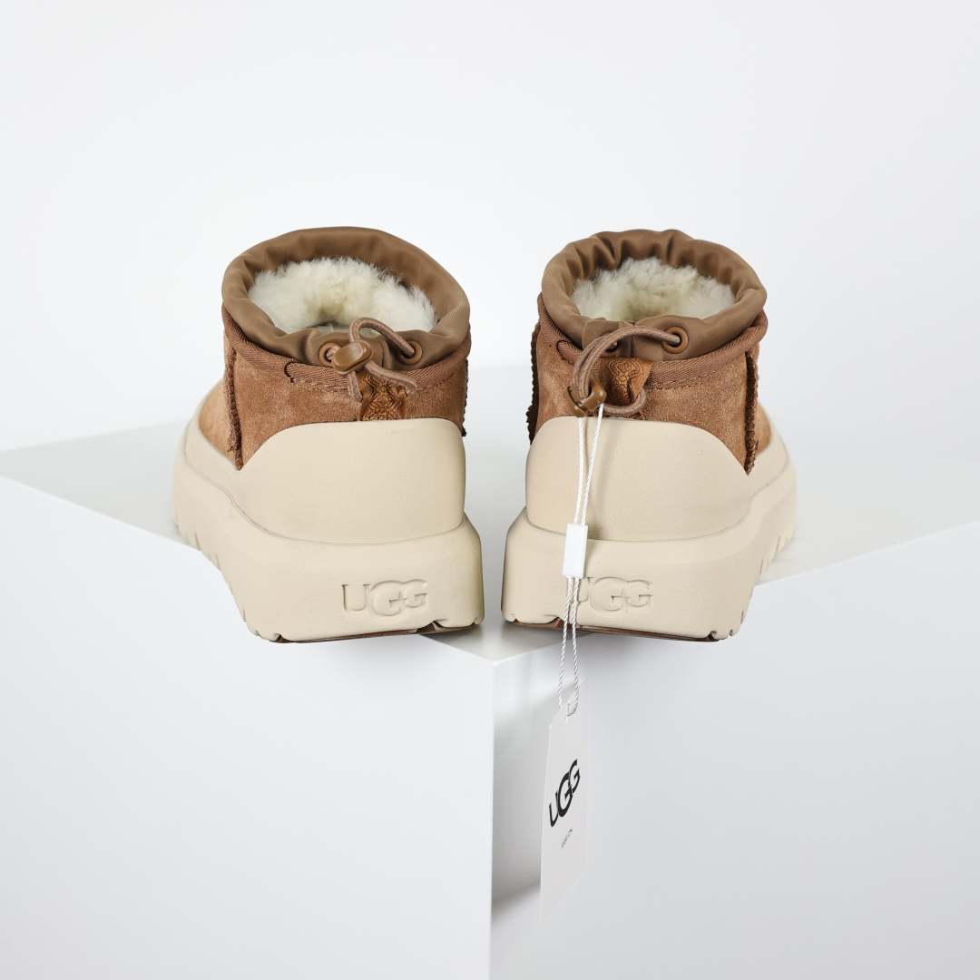 X1 全网最齐 ugg 130个配色 市面顶级版本 UGG 25款 王一博二代中筒系列 栗色4cm厚底