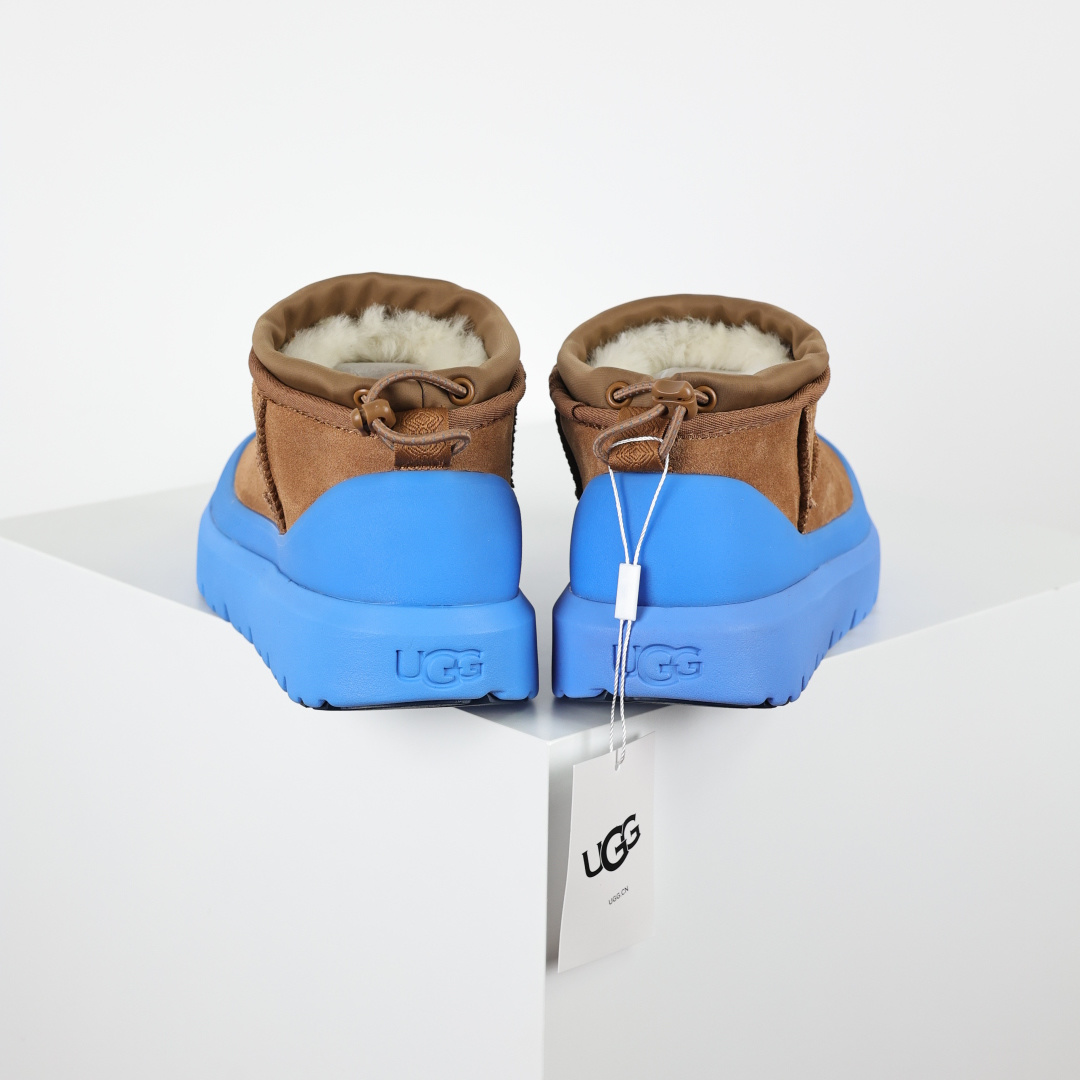 X1 全网最齐 ugg 130个配色 市面顶级版本 UGG 25款 王一博二代中筒系列 蓝色4cm厚底