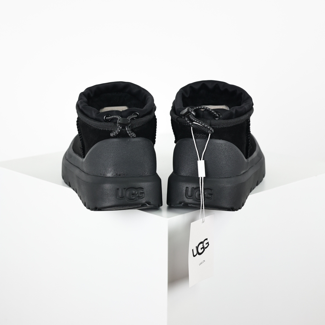 X1 全网最齐 ugg 130个配色 市面顶级版本 UGG 25款 王一博二代中筒系列 黑色4cm厚底