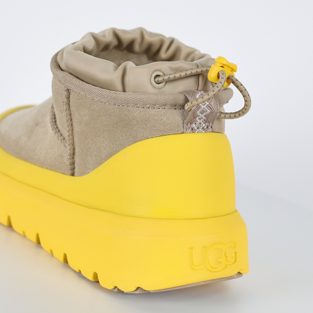 X1 全网最齐 ugg 130个配色 市面顶级版本 UGG 25款 王一博二代中筒系列 黄色4cm厚底