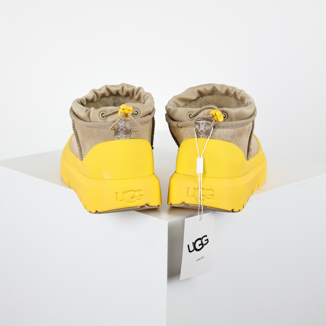 X1 全网最齐 ugg 130个配色 市面顶级版本 UGG 25款 王一博二代中筒系列 黄色4cm厚底