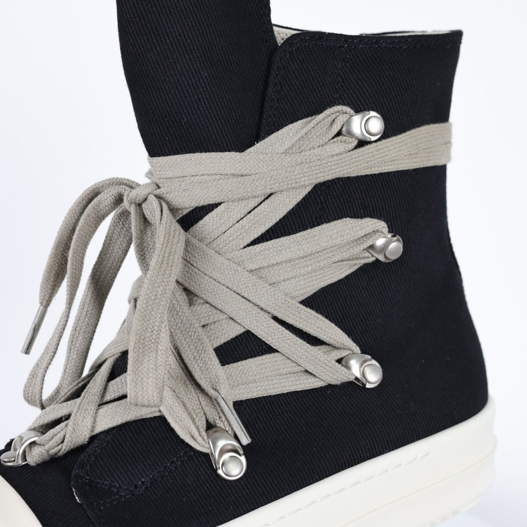 名称疯狂绑带细鞋带帆布高帮大匡威 RO / Rick Owens 瑞克·欧文斯 DRKSHDW 款式 大匡威/西瓜头/细鞋带/疯狂绑带/帆布款/高帮 面料