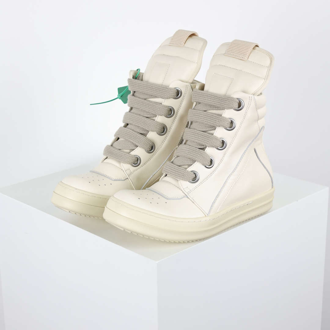 X1 RO欧文斯Rickowens 主线高帮 经典西瓜头款式“RO高帮倒三角纯白粗鞋带”-Top High Quatity Cheap Sneakers Fashion Clothing Clothes Bags handbags Shoes of all Brand wholesale With The best Quality And Beautiful Price from China Factory Chinese suppliers wholesaler seller X1 RO欧文斯Rickowens 主线高帮 经典西瓜头款式“RO高帮倒三角纯白粗鞋带”