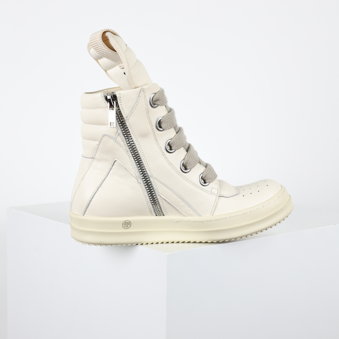 X1 RO欧文斯Rickowens 主线高帮 经典西瓜头款式“RO高帮倒三角纯白粗鞋带”-Top High Quatity Cheap Sneakers Fashion Clothing Clothes Bags handbags Shoes of all Brand wholesale With The best Quality And Beautiful Price from China Factory Chinese suppliers wholesaler seller X1 RO欧文斯Rickowens 主线高帮 经典西瓜头款式“RO高帮倒三角纯白粗鞋带”