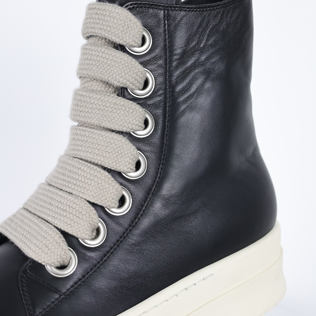 RO欧文斯Rickowens 主线高帮 经典西瓜头款式“RO西瓜头高帮黑皮厚底”-Top High Quatity Cheap Sneakers Fashion Clothing Clothes Bags handbags Shoes of all Brand wholesale With The best Quality And Beautiful Price from China Factory Chinese suppliers wholesaler seller RO欧文斯Rickowens 主线高帮 经典西瓜头款式“RO西瓜头高帮黑皮厚底”