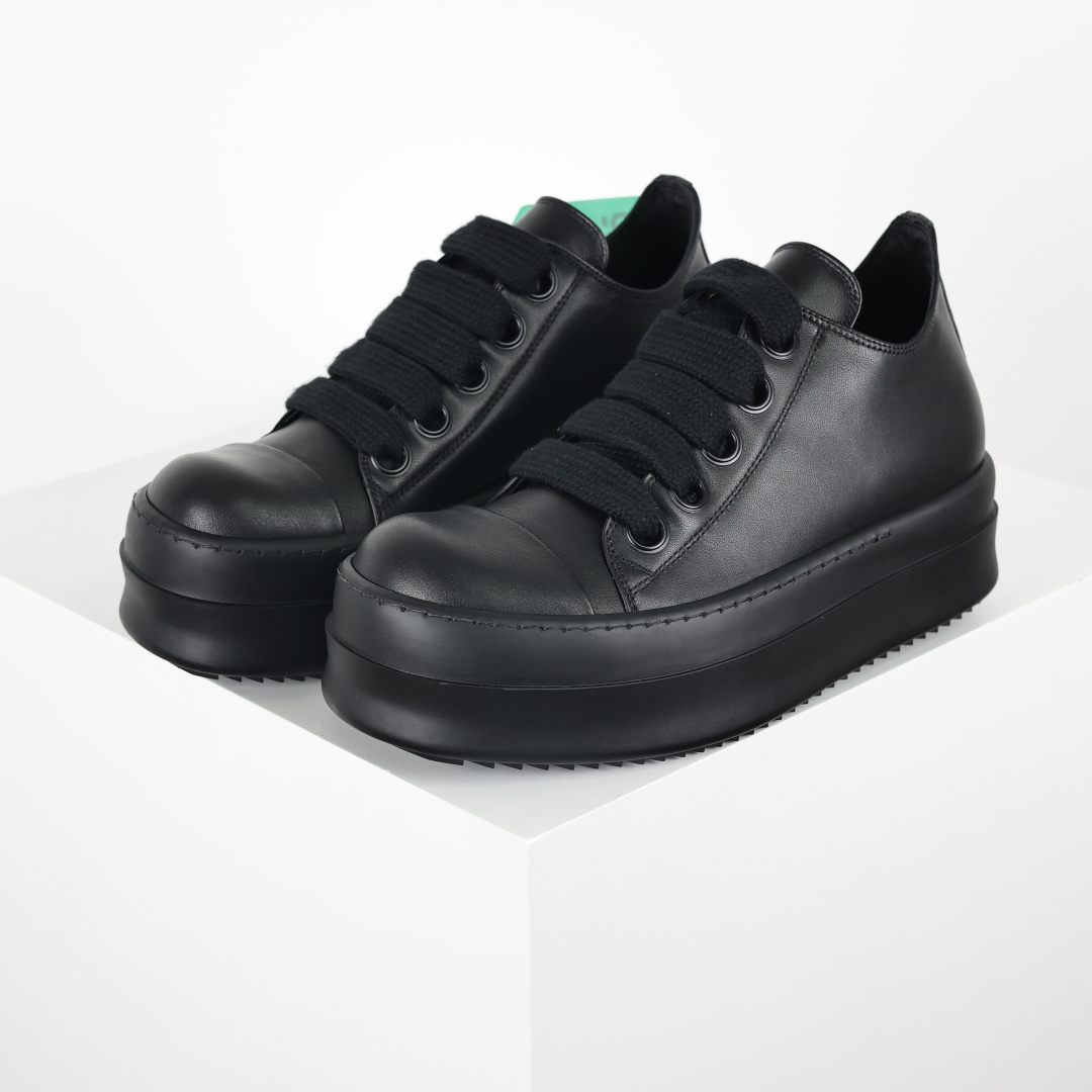 X1 Rick Owens Drkshdw 瑞克·欧文斯低帮皮面时尚运动板鞋 黑色厚底-Top High Quatity Cheap Sneakers Fashion Clothing Clothes Bags handbags Shoes of all Brand wholesale With The best Quality And Beautiful Price from China Factory Chinese suppliers wholesaler seller X1 Rick Owens Drkshdw 瑞克·欧文斯低帮皮面时尚运动板鞋 黑色厚底