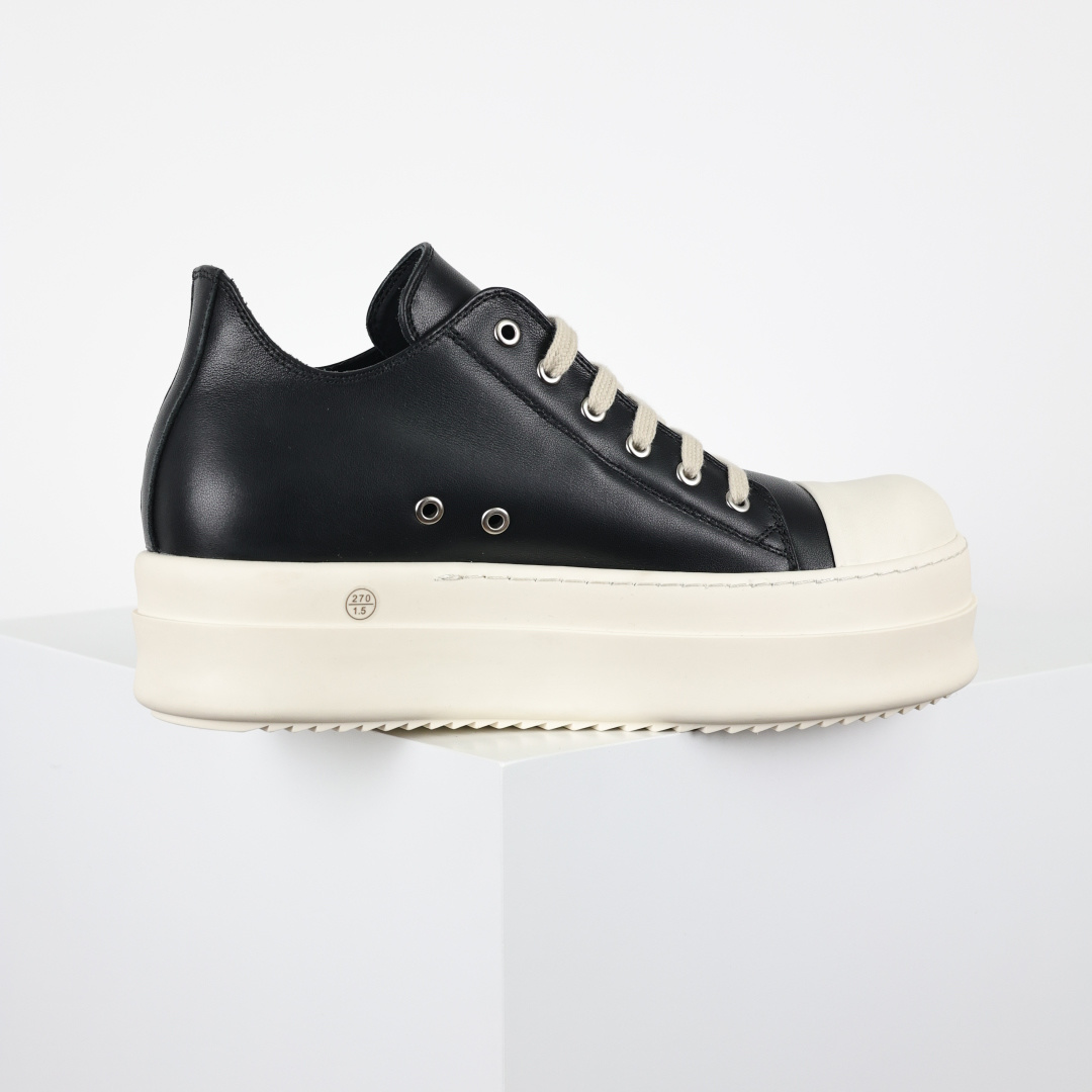 480 X1 Rick Owens Drkshdw 瑞克·欧文斯低帮皮面时尚运动板鞋 黑白厚底-Chinese UA Cheap High Quatity Brand Clothes Bags handbags Sneakers wholesale wholesaler seller from China Factory suppliers Fashion Clothing Shoes best Quality Beautiful Price 480 X1 Rick Owens Drkshdw 瑞克·欧文斯低帮皮面时尚运动板鞋 黑白厚底