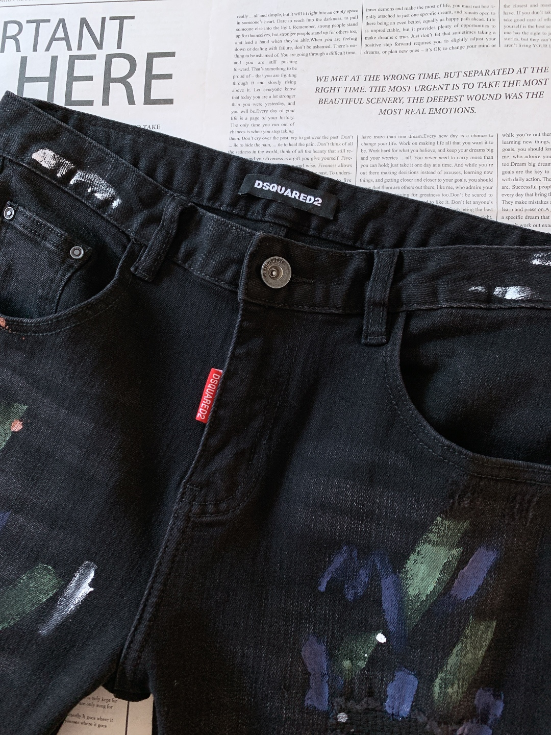 DSQUARED2 D二次方 2025FW秋冬新品 破洞泼墨工艺休闲牛仔裤👖，独爱这一条，弹力加倍的牛仔