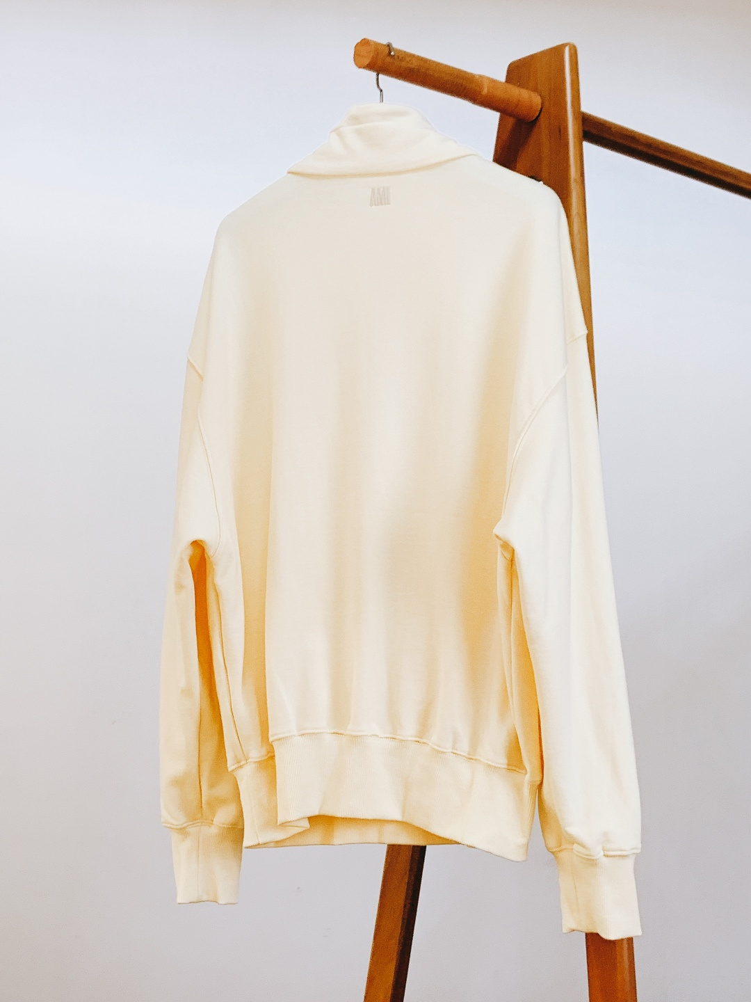 Ami Alexandre Mattiussi Ami de Coeur半拉链爱心刺绣卫衣，细节实拍，爱