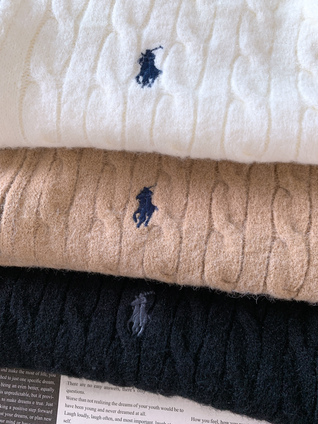 RalP🆕h Lauren 拉夫劳伦 2025FW秋冬新品 半拉链立领小马刺绣绞花编织针织衫毛衣 男女同