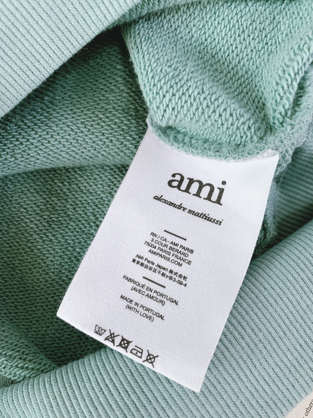 Ami Alexandre Mattiussi Ami de Coeur半拉链爱心刺绣卫衣，细节实拍，爱