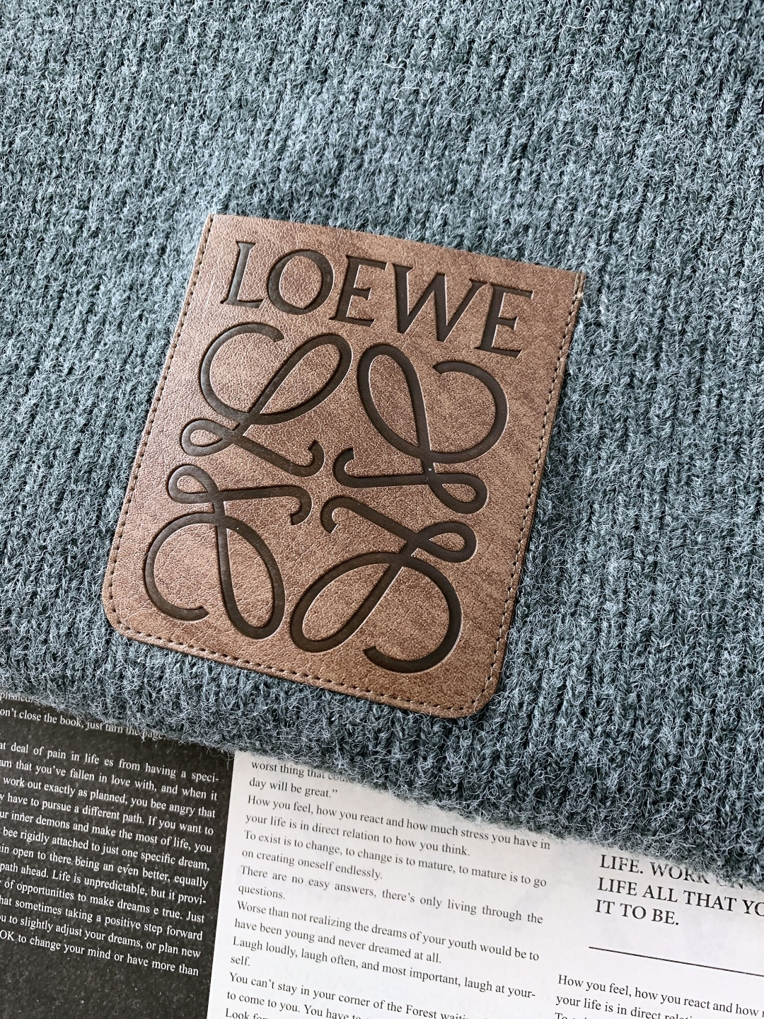 Loewe 罗意威 2025FW秋冬新品 撞色拼接套头针织衫。采用高支羊毛混纺针织面料，坑条肌理立体饱满