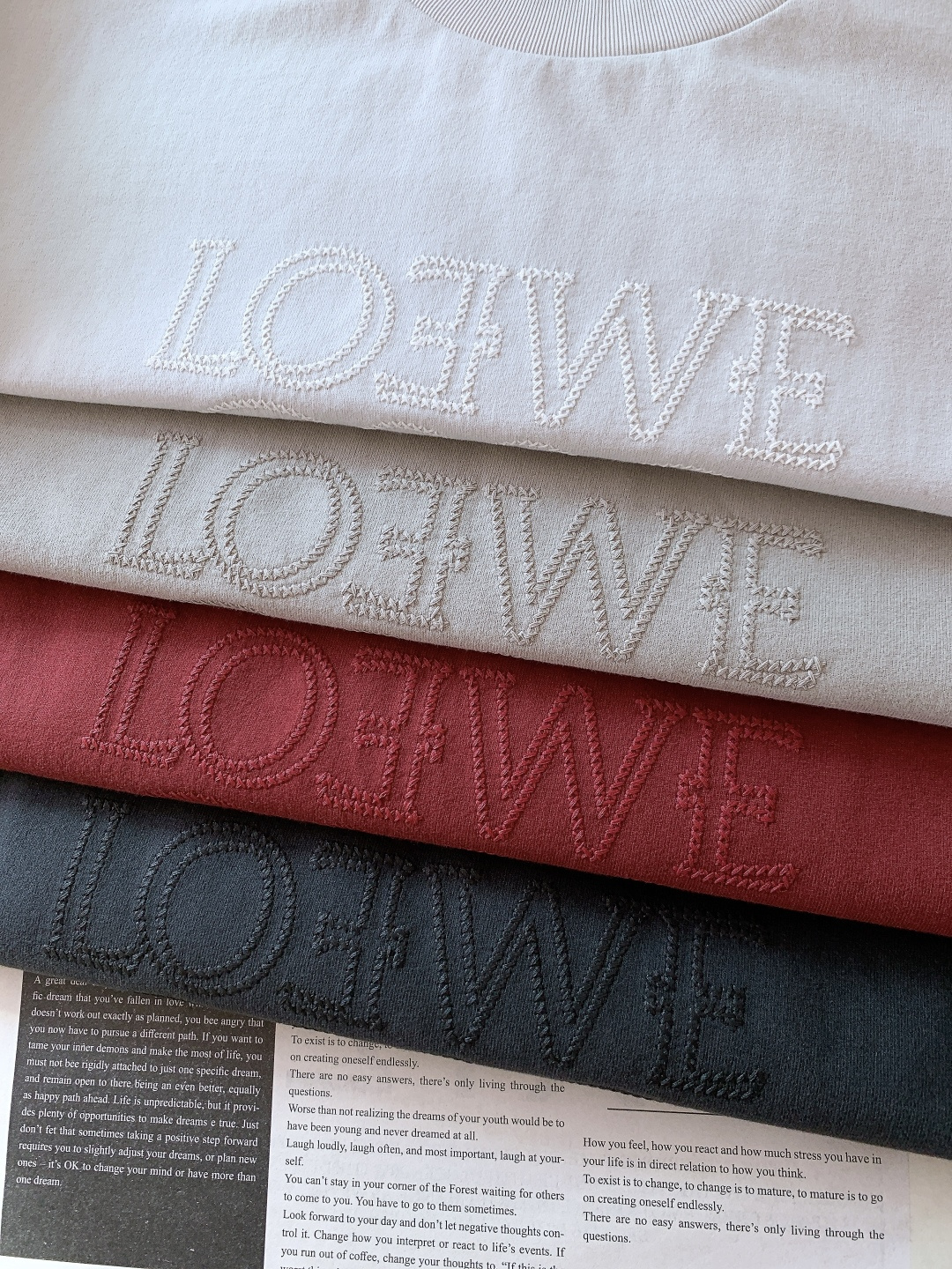 Loewe 罗意威 2026SS早春新品立体刺绣T恤。采用32支双股高克重精梳棉打造，面料克重达到280