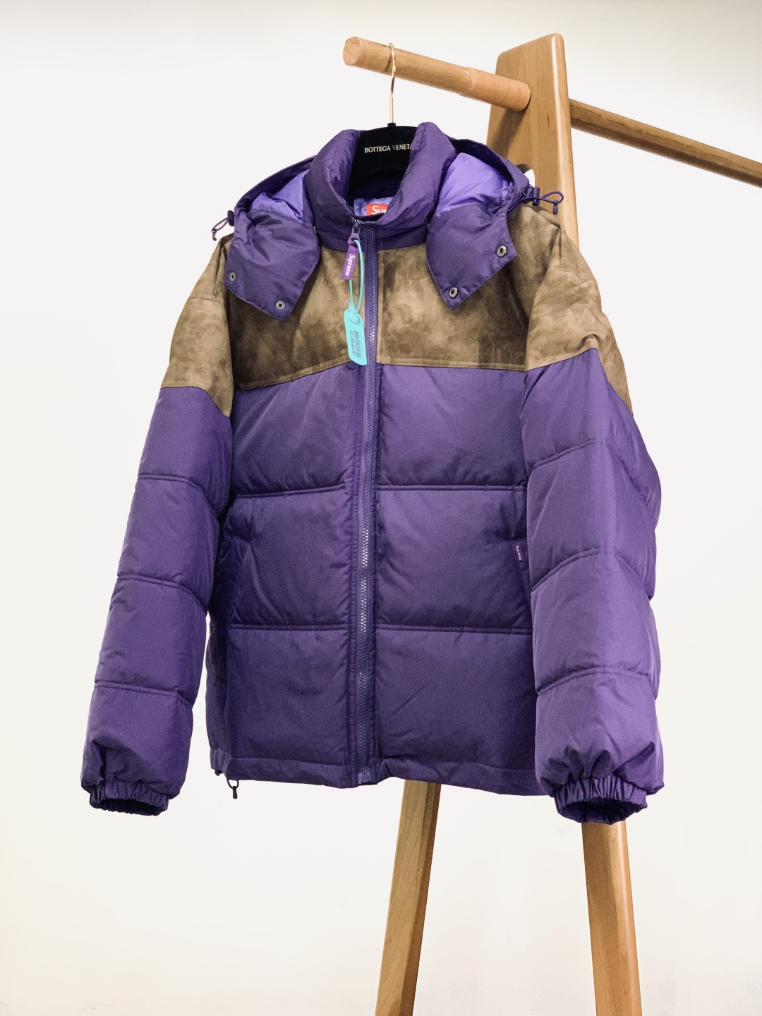 ⚠️🌾SuPreme 25FW LEATHER YOKE PUFFER JACKET皮革拼接拉链羽绒面包