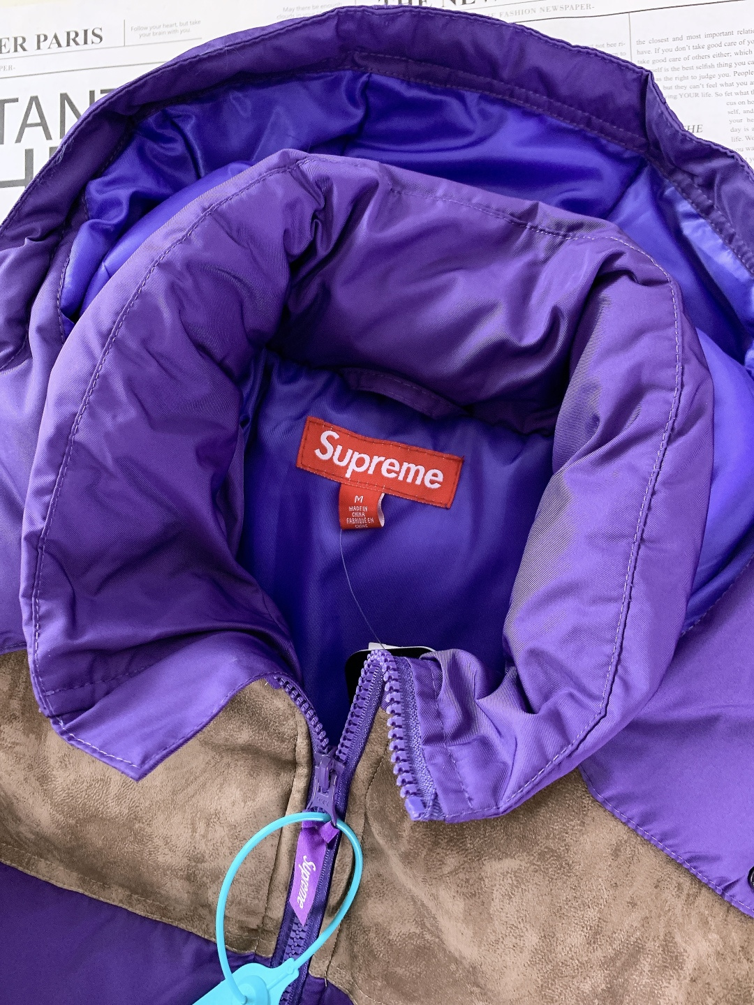 ⚠️🌾SuPreme 25FW LEATHER YOKE PUFFER JACKET皮革拼接拉链羽绒面包