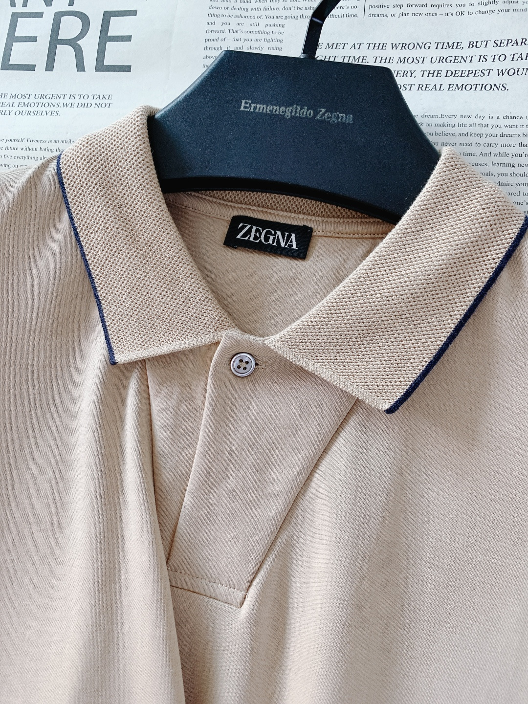 Ermenegildo Zegna 杰尼亚 2026SS春夏新品休闲翻领Polo，简约大气自带高级感，上