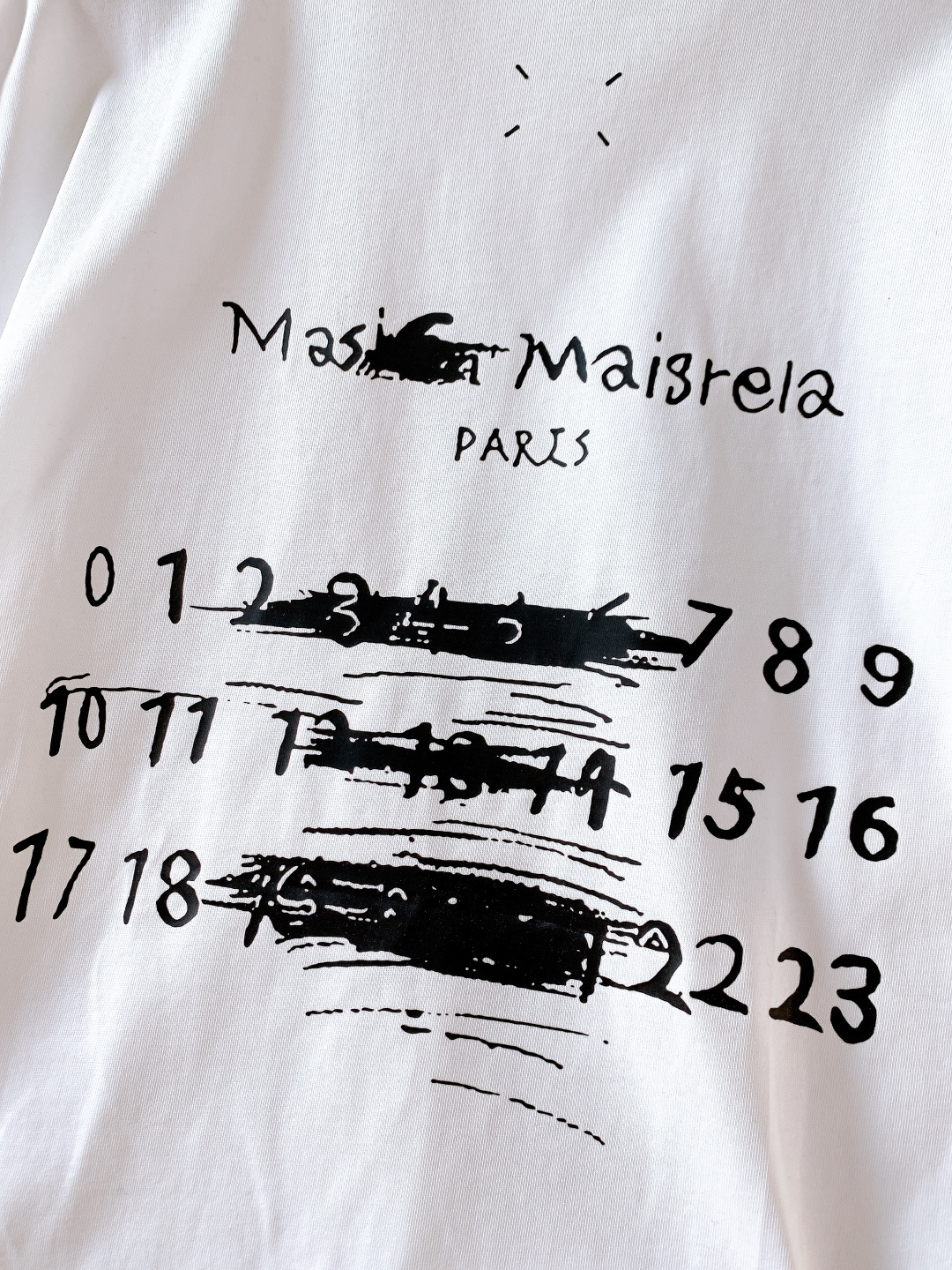 Maison Margiela MM6 马丁马吉拉 2026SS春夏新品涂鸦数字短袖T恤，解构主义天花板