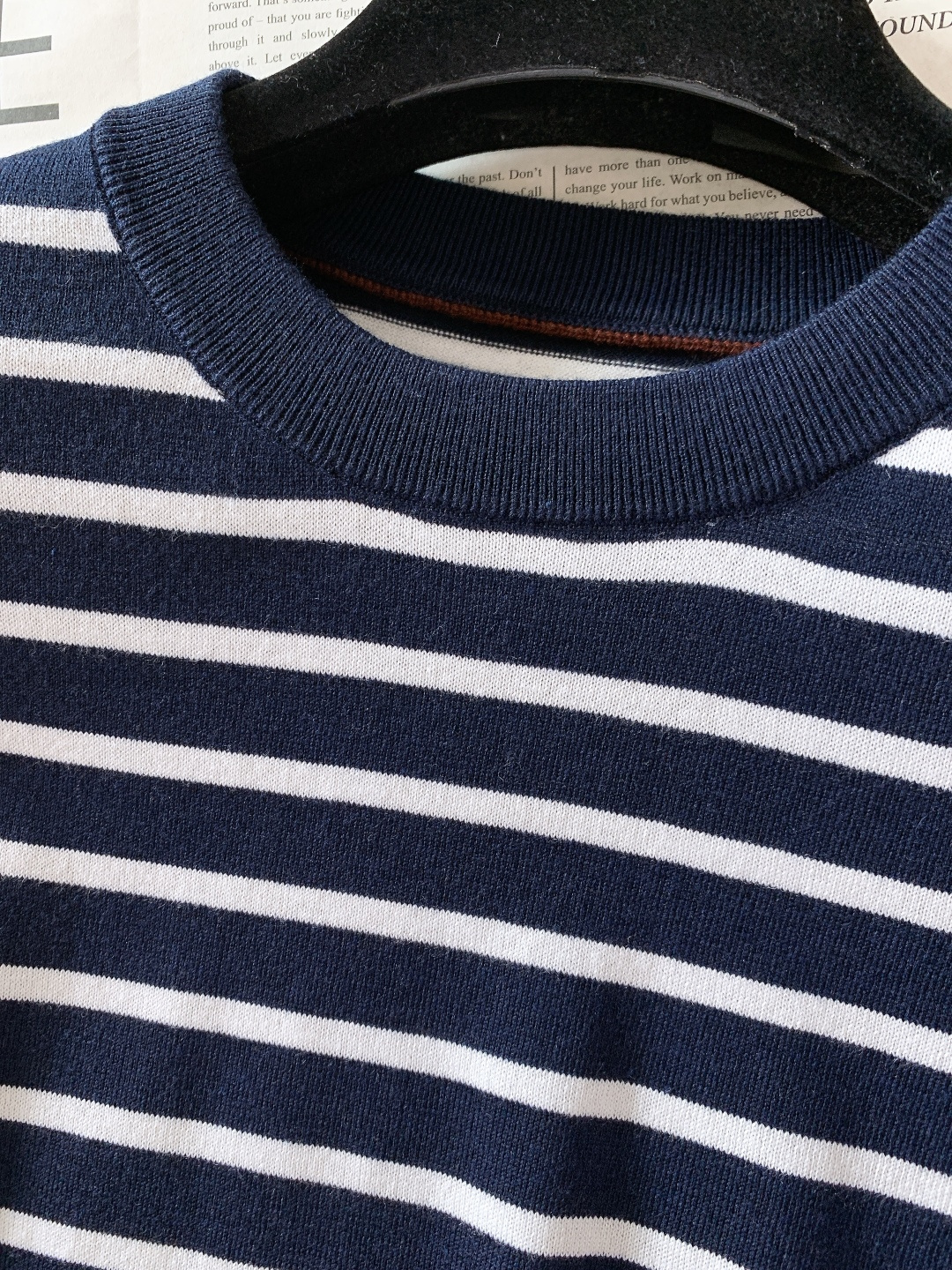 Brunello Cucinelli 布鲁奈罗.库奇内利 2026SS春夏新品新款蓝白条纹针织短袖👕复古