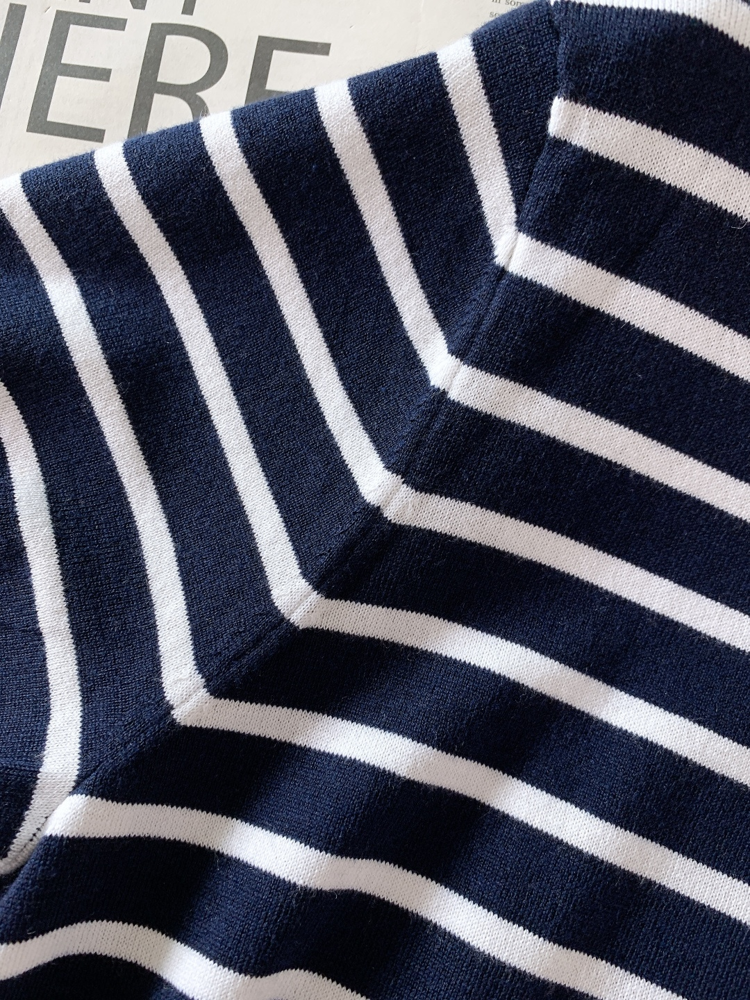 Brunello Cucinelli 布鲁奈罗.库奇内利 2026SS春夏新品新款蓝白条纹针织短袖👕复古