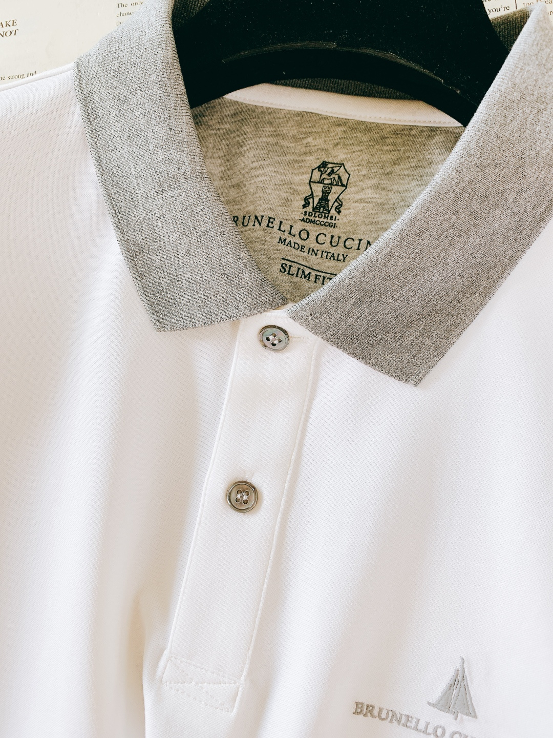 Brunello Cucinelli 布鲁奈罗.库奇内利 2026SS早春新品长袖翻领撞色Polo衫｜低