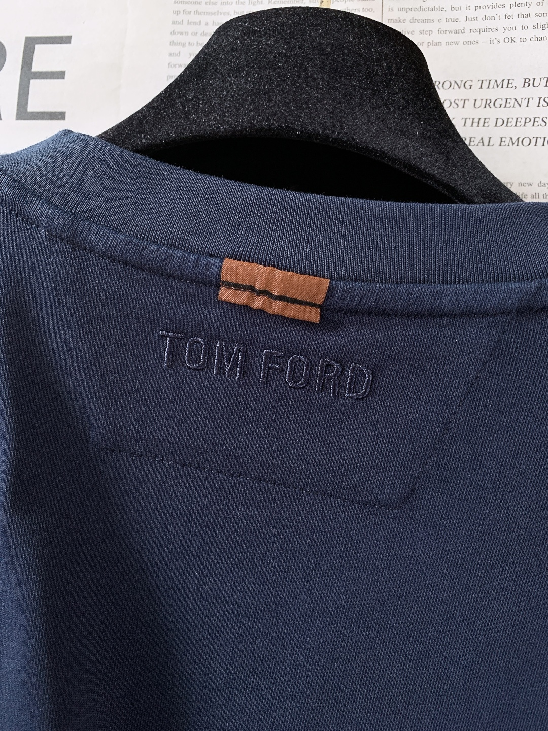 TOM FORD 汤姆.福德 2026SS早春新品 TF皮革标T恤｜低调显贵的奢牌质感280g液氨棉面料